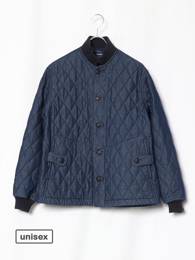 7オンスデニムキルティングボンバーマンリブジャケット