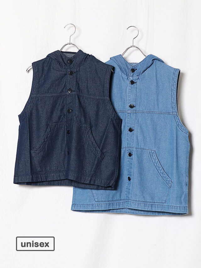 7オンスデニムカンガルーベスト