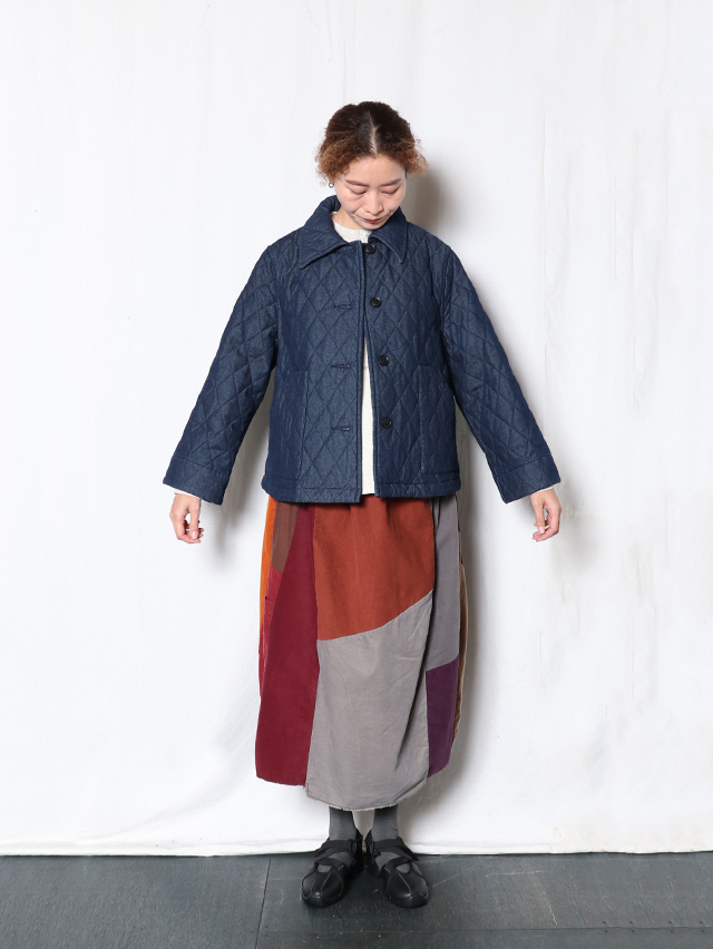 7オンスデニムキルティングウォームカラージャケット TIGRE BROCANTE