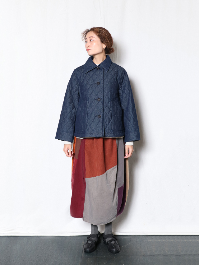 7オンスデニムキルティングウォームカラージャケット TIGRE BROCANTE