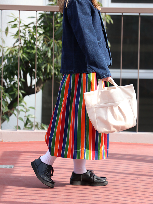 レインボーストライプフィセルロングスカート TIGRE BROCANTE