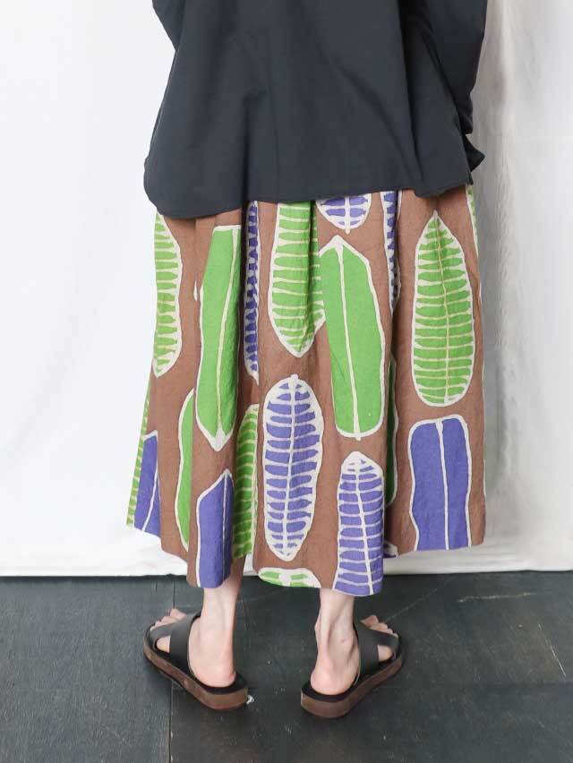 南国の葉Batikポケットフィセルロングスカート TIGRE BROCANTE