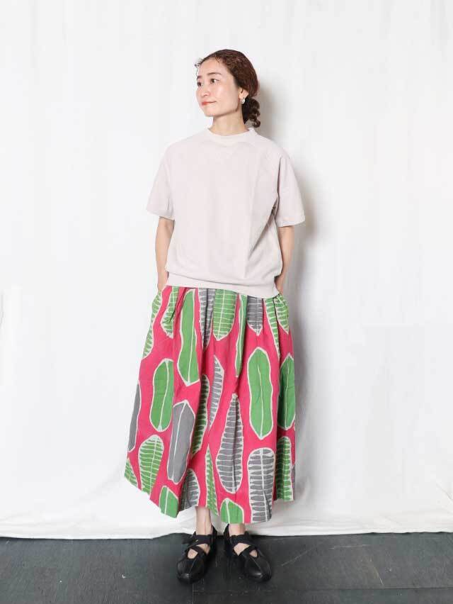 南国の葉Batikポケットフィセルロングスカート TIGRE BROCANTE