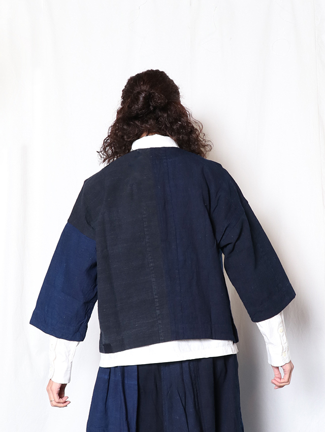 藍の古布クルーネックジャケット TIGRE BROCANTE