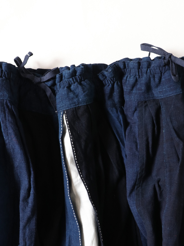 藍の古布スリットロングスカート TIGRE BROCANTE