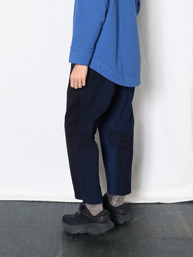 古布　藍染　二枚重ね刺しパンツ 藍の古布タゴサクパンツ TIGRE BROCANTE
