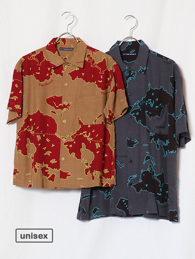 アーミーマップレーヨンベニスビーチ半袖シャツ