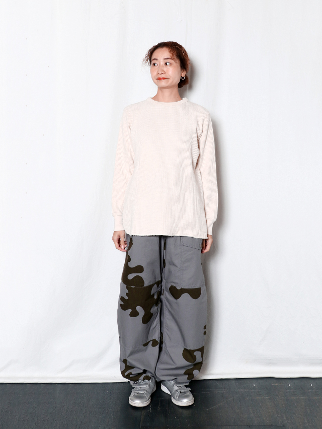 アーミーワッフルロックリブ長袖T TIGRE BROCANTE