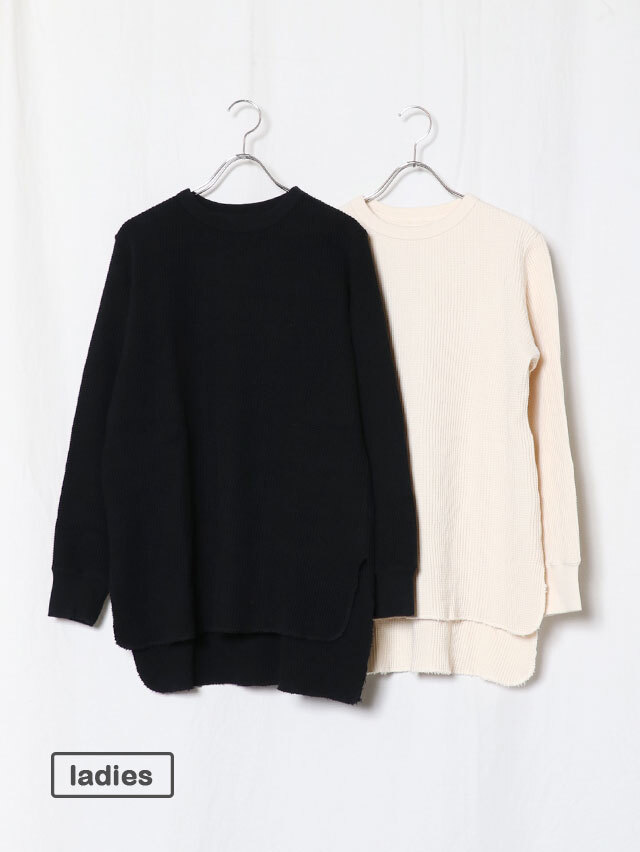 アーミーワッフルロックリブ長袖T