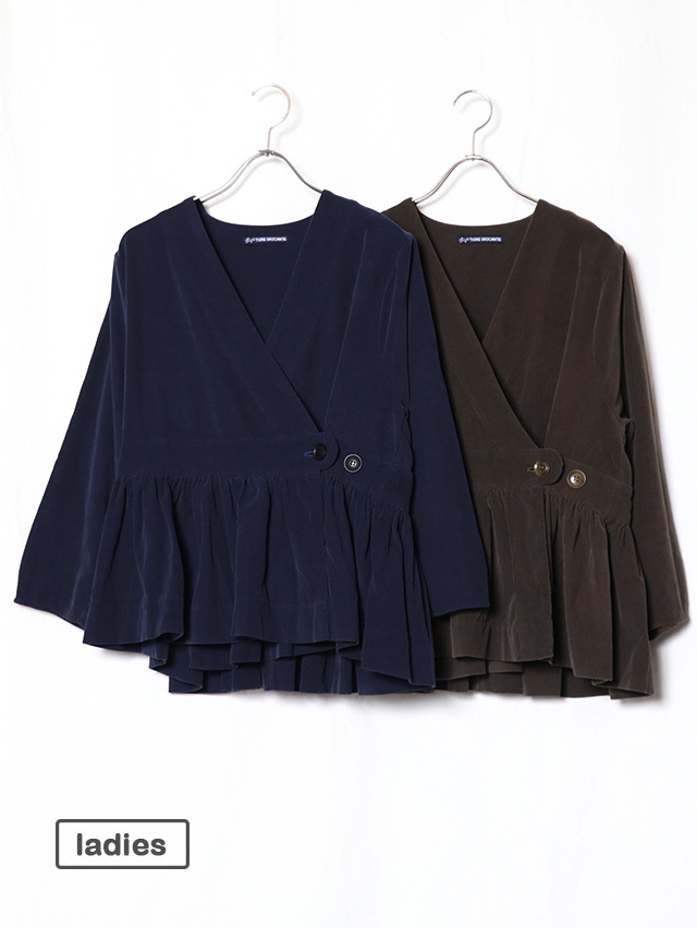 東炊きシャツコールベルトギャザーチュニック