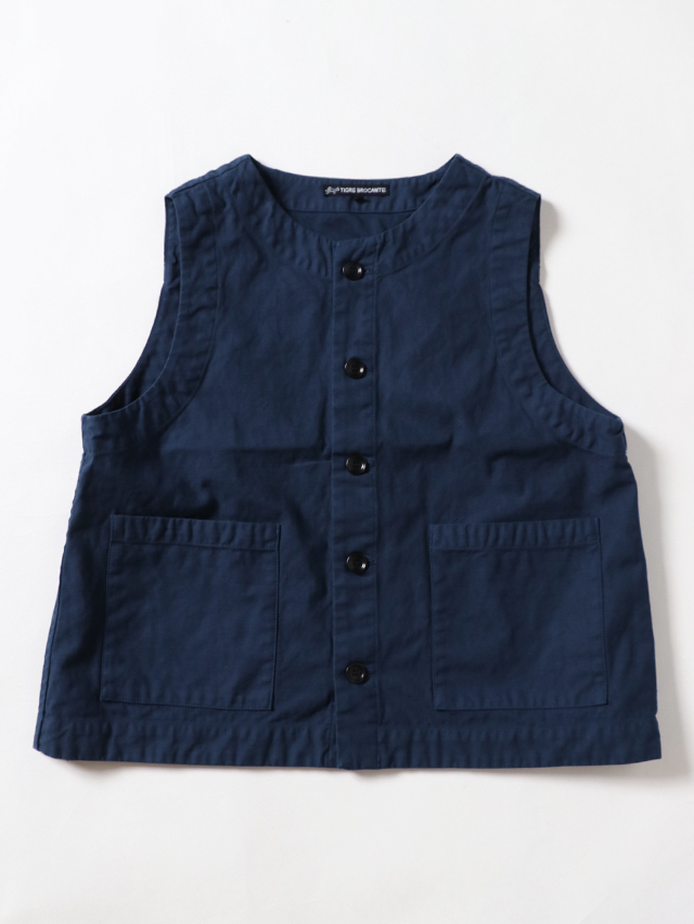 バックサテンオープンポケットベスト TIGRE BROCANTE