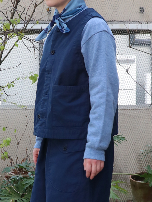 バックサテンオープンポケットベスト TIGRE BROCANTE