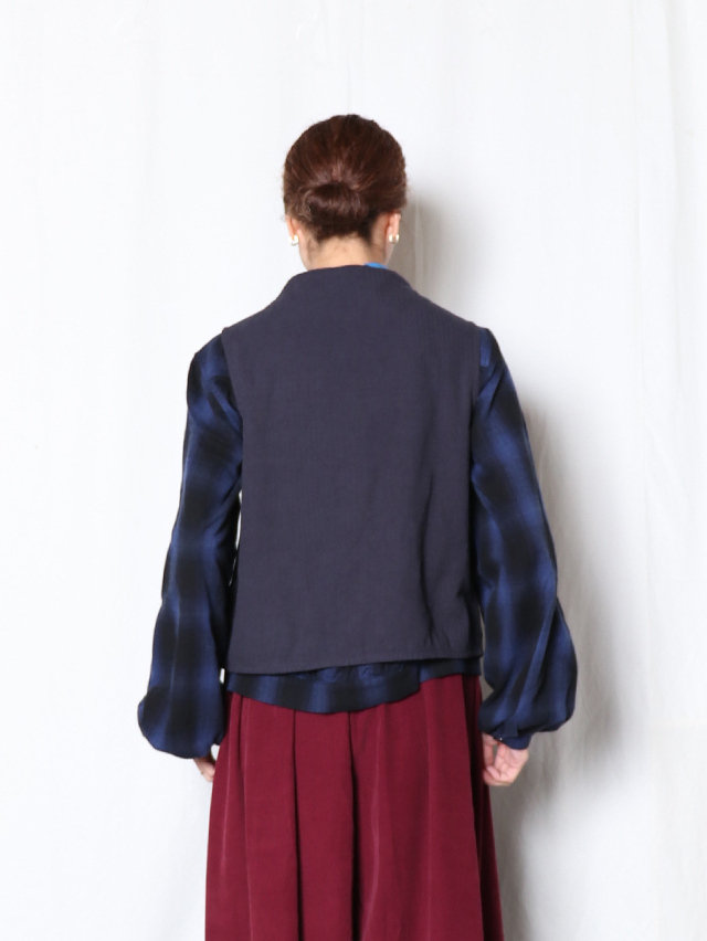 BDヘリンボンボトルネックベスト TIGRE BROCANTE