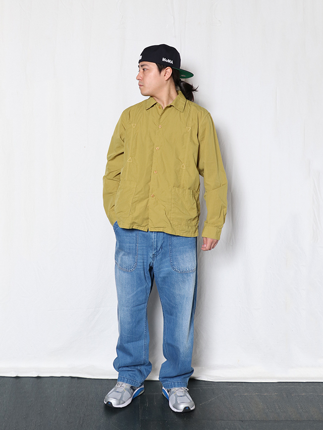 ブロードアフロキューバン長袖シャツ/Mens M