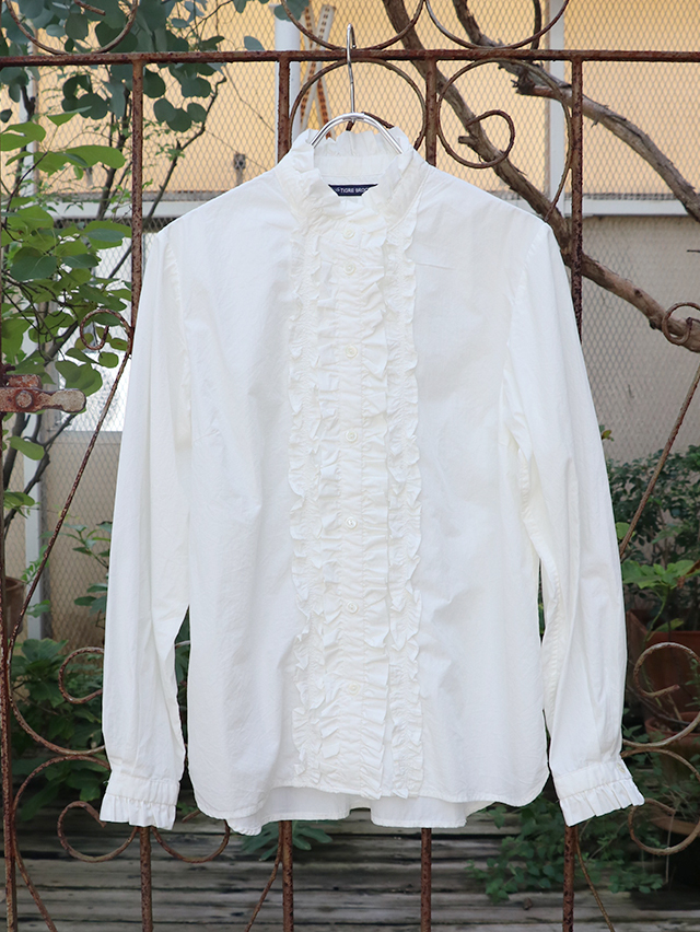 TIGRE BROCANTE ギャザーフリルシャツ ブロードリルフリル長袖シャツ TIGRE BROCANTE