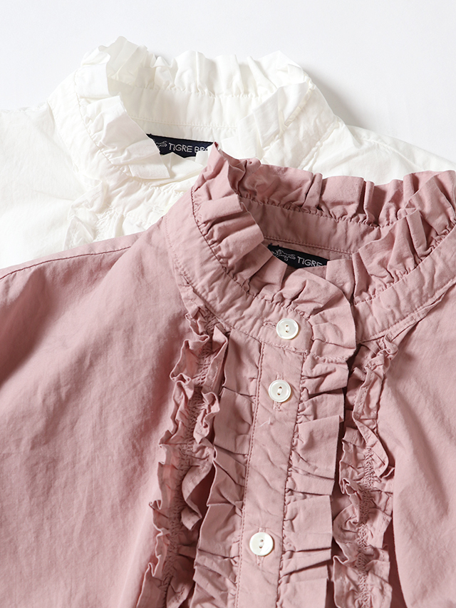 ブロードリルフリル長袖シャツ TIGRE BROCANTE