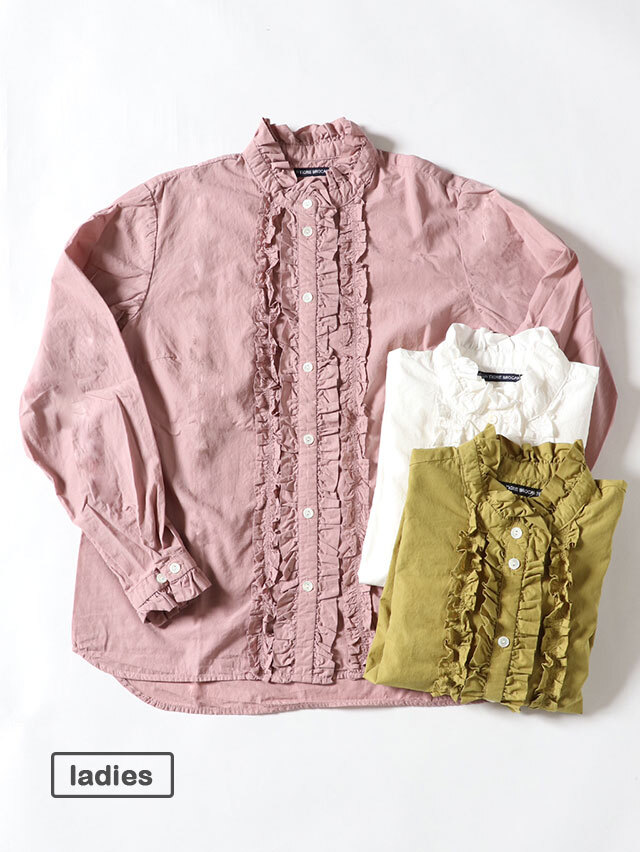 ブロードリルフリル長袖シャツ