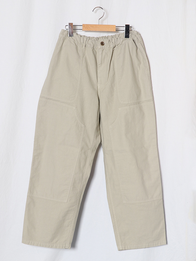 バックサテンボースンダブルニーパンツ/フェードベージュ/M