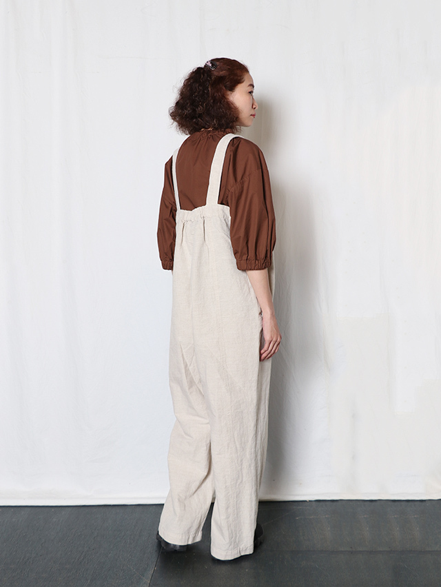 コットンリネンワッシャーアラウンドカバーサロペット TIGRE