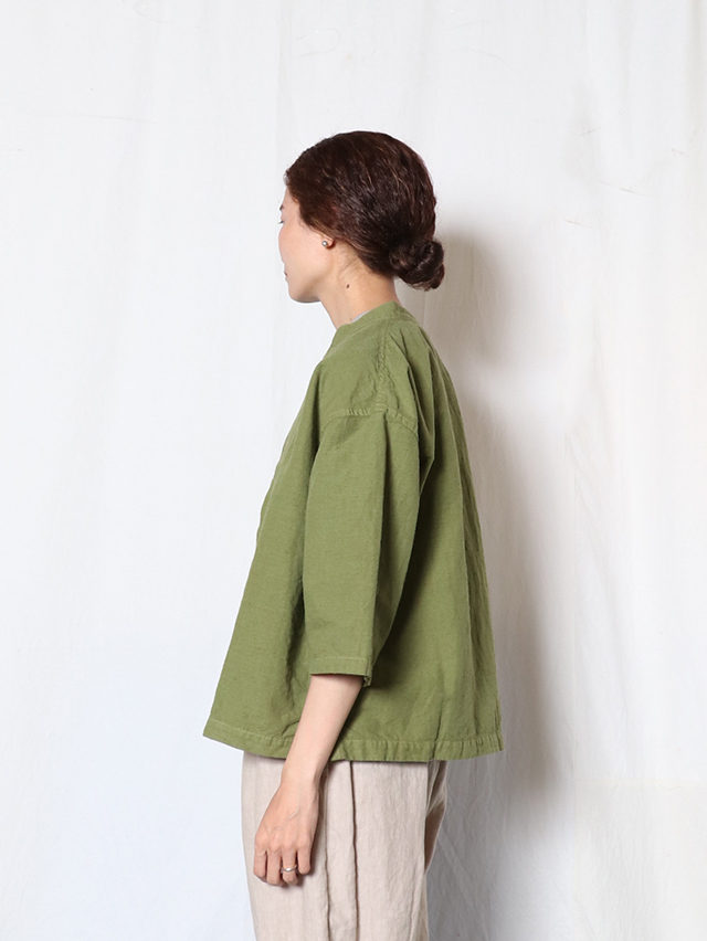 【新品】TIGRE BROCANTE　60リネンバンドカラーオープン半袖シャツ SHIRTS シャツ TIGRE BROCANTE