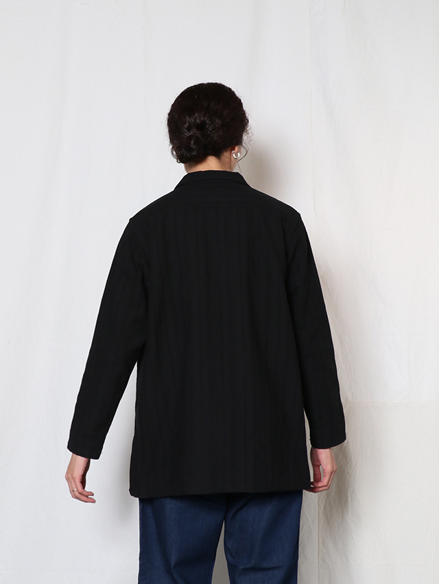 コットンレースショールカラーロングシャツ TIGRE BROCANTE
