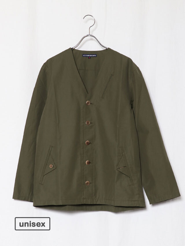 コットンナイロングログラン フラップカーディガン