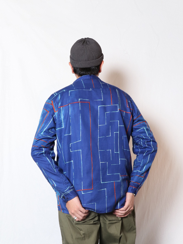 Composition+シャンブレーバンドカラー長袖シャツ TIGRE BROCANTE