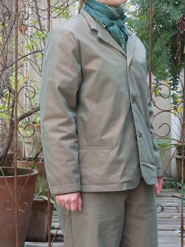 C/P玉虫ギャバショートラペルジャケット TIGRE BROCANTE