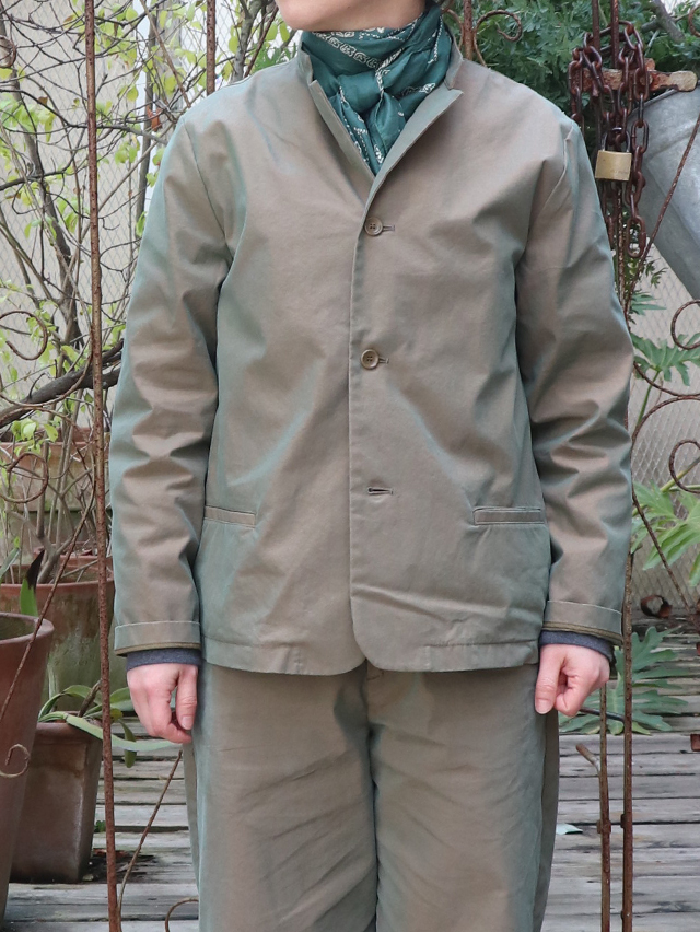 C/P玉虫ギャバショートラペルジャケット TIGRE BROCANTE