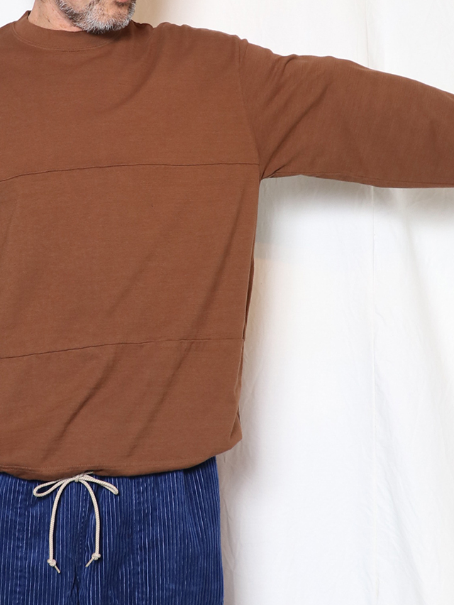フェザー天竺ボースン長袖T/ブラウン
