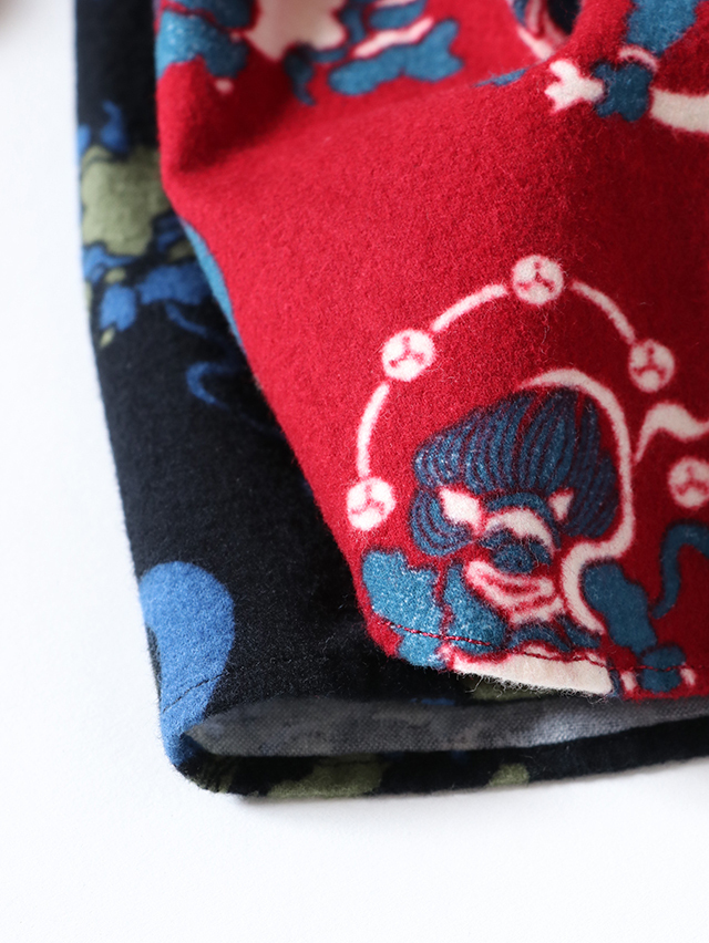 風神雷神ネルレギュラーワイドシャツ TIGRE BROCANTE