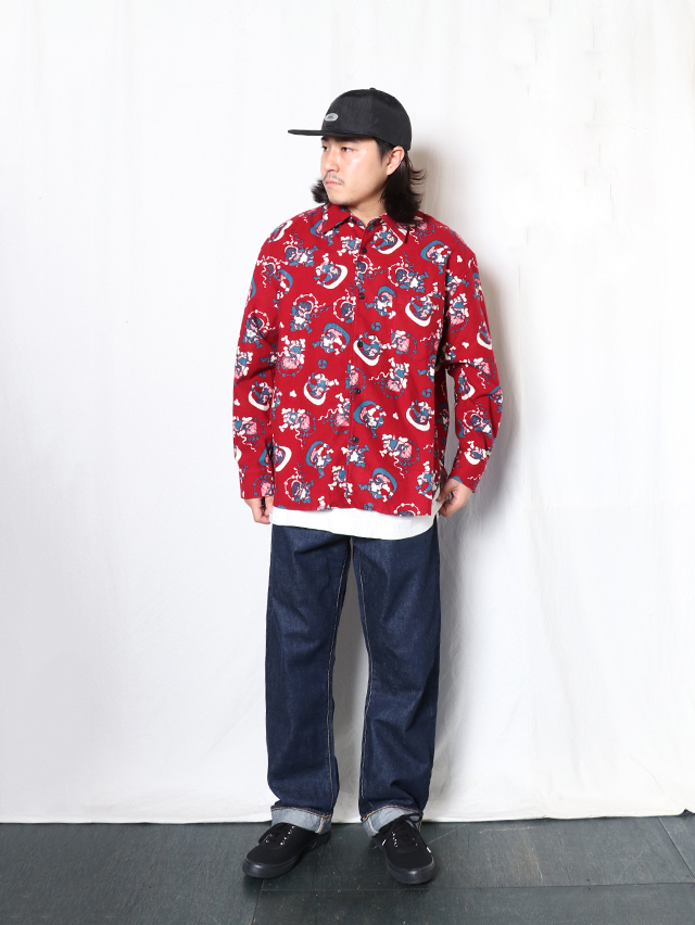 風神雷神ネルレギュラーワイドシャツ TIGRE BROCANTE