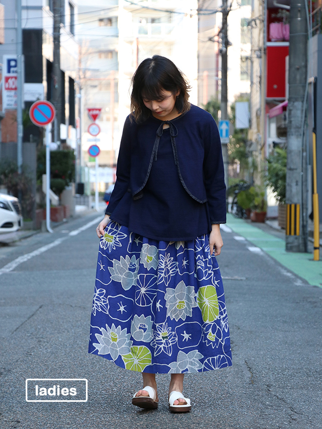 HASUバティックフィセルロングスカート