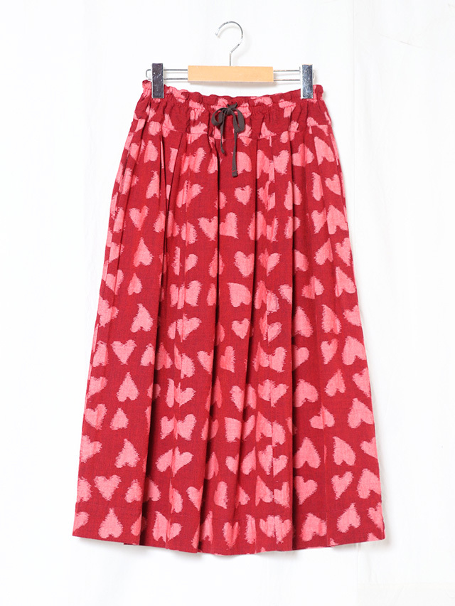 TIGRE BROCANTE 赤 スカル柄 フレアスカート heartfulikat_pocketlongskirt_2