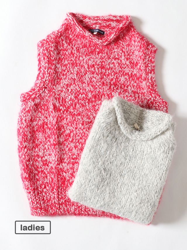 ヘザーハイネックニットベスト