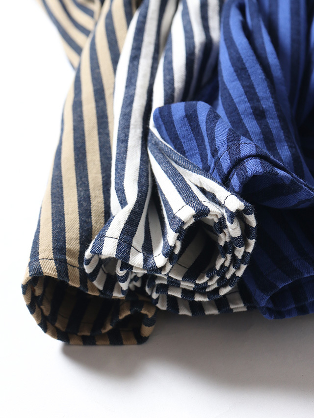 ヒッコリースタンドカラー長袖シャツ TIGRE BROCANTE