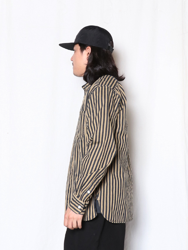 ヒッコリースタンドカラー長袖シャツ TIGRE BROCANTE