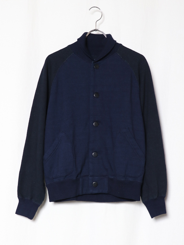インディゴ裏毛ベースボールジャケット TIGRE BROCANTE