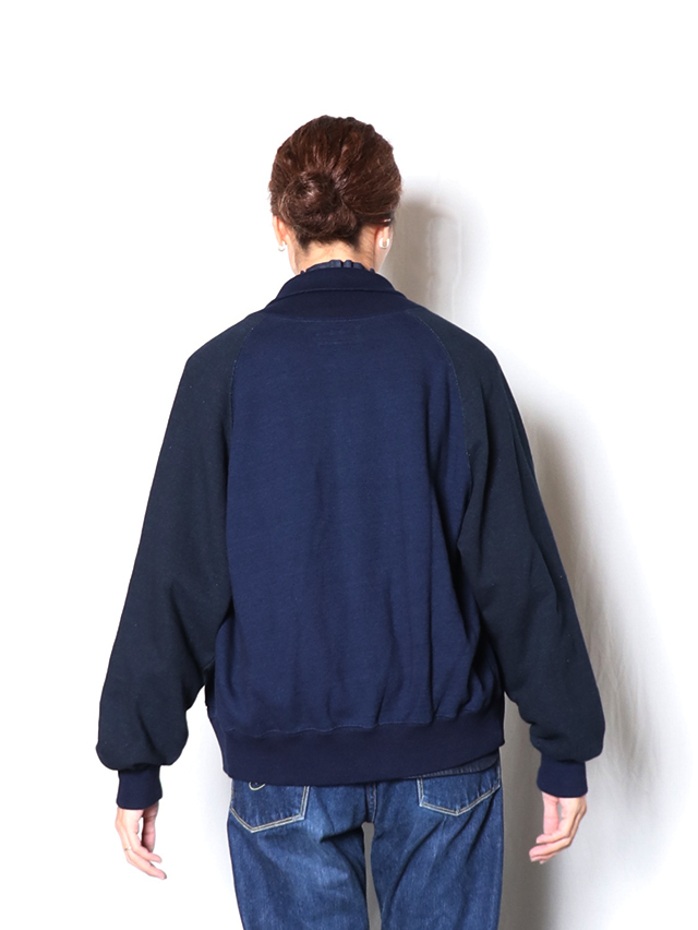 インディゴ裏毛ベースボールジャケット TIGRE BROCANTE