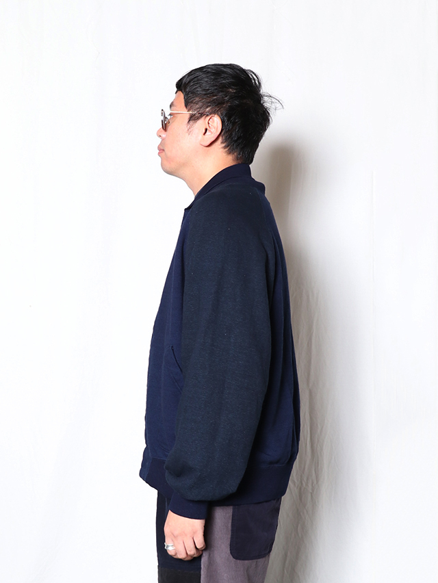 インディゴ裏毛ベースボールジャケット TIGRE BROCANTE