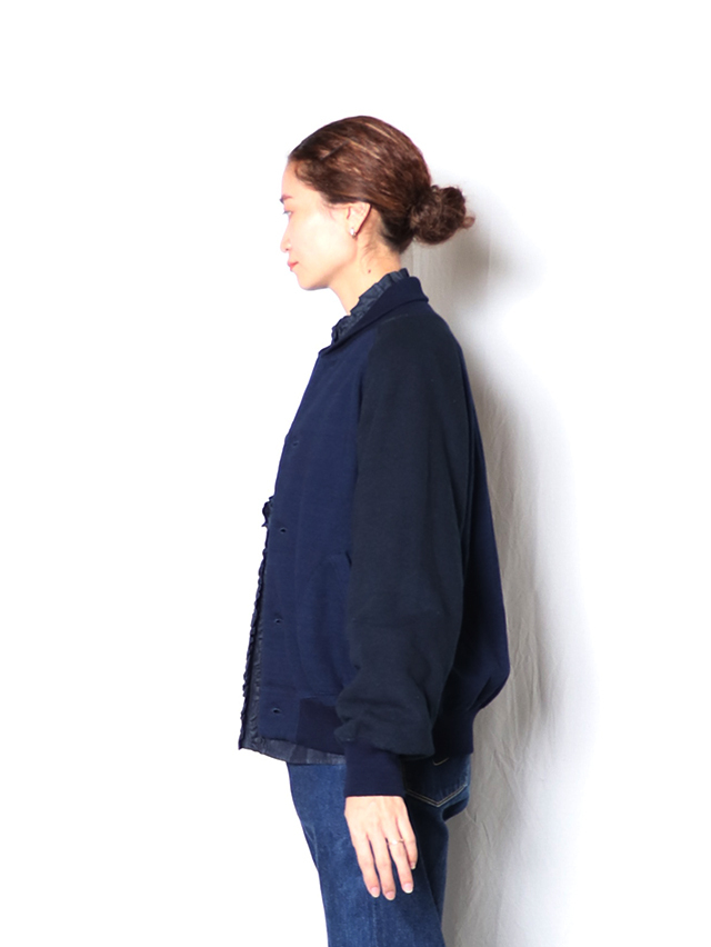インディゴ裏毛ベースボールジャケット TIGRE BROCANTE