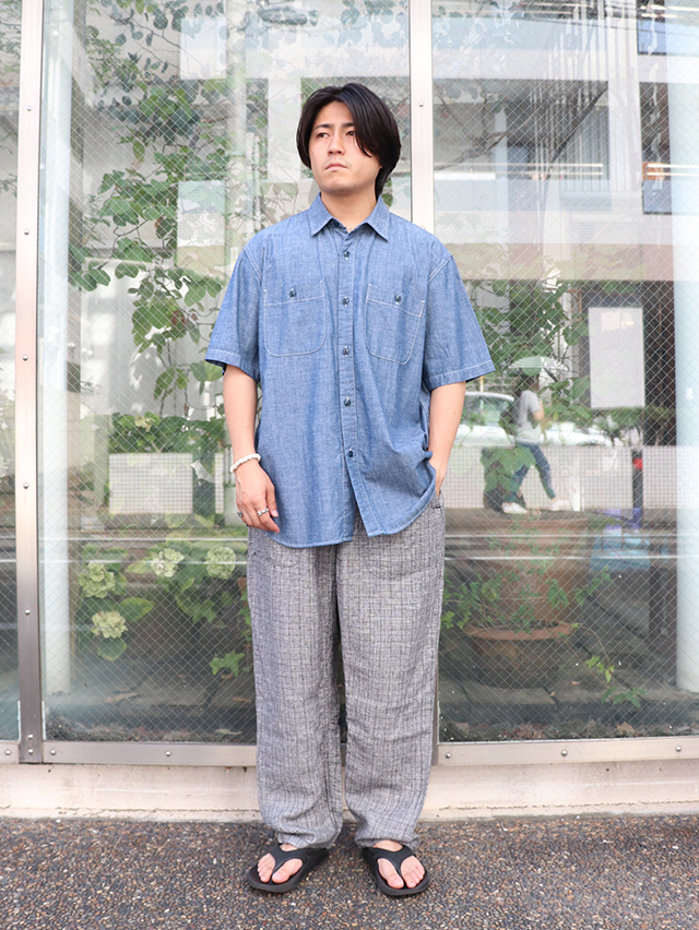 モノクロチェックリネンタゴサクロングパンツ TIGRE BROCANTE