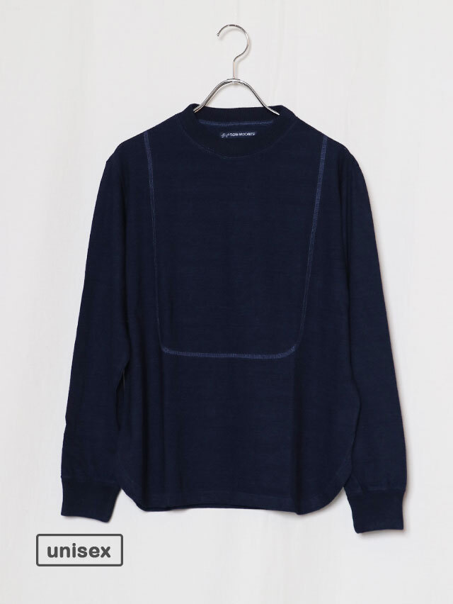 インディゴ天竺３シーム長袖T