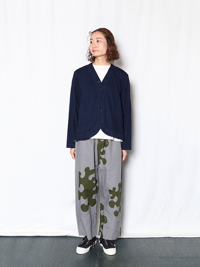 未使用 TIGREBROCANTE M インディゴ 長袖カーディガン インディゴ天竺ラウンドヘムカーディガン TIGRE BROCANTE