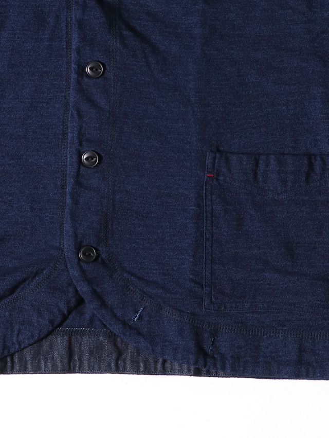 未使用 TIGREBROCANTE M インディゴ 長袖カーディガン インディゴ天竺ラウンドヘムカーディガン TIGRE BROCANTE