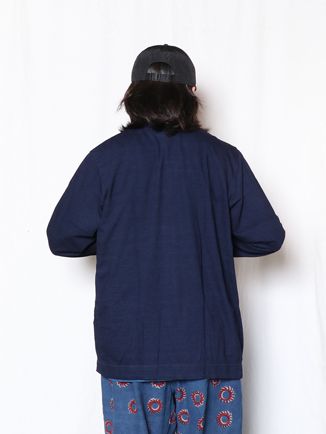 未使用 TIGREBROCANTE M インディゴ 長袖カーディガン インディゴ天竺ラウンドヘムカーディガン TIGRE BROCANTE