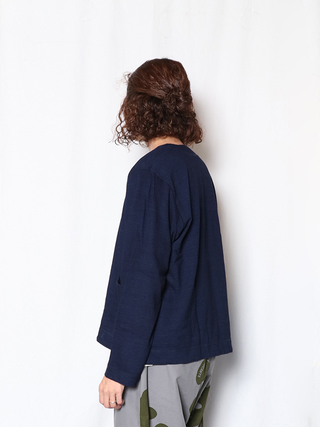 未使用 TIGREBROCANTE M インディゴ 長袖カーディガン indtenjikuroundhemcardigan1.