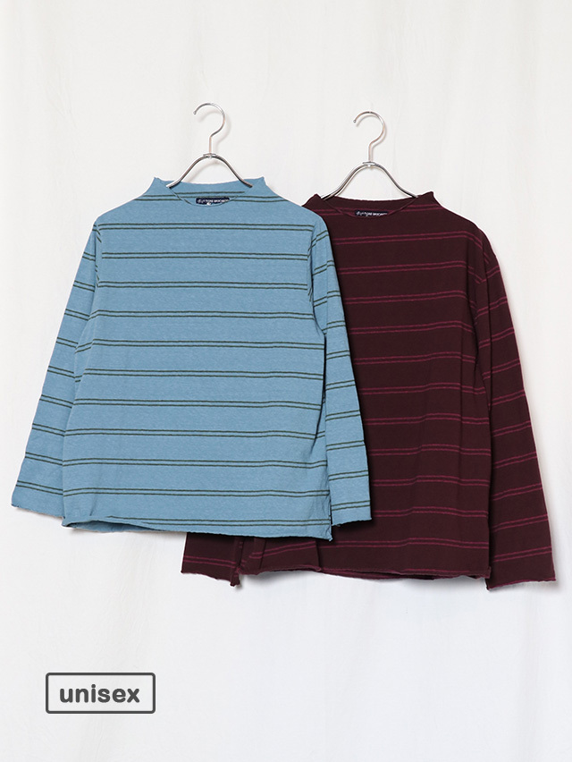 アイビーボーダーボトルネック9分袖T