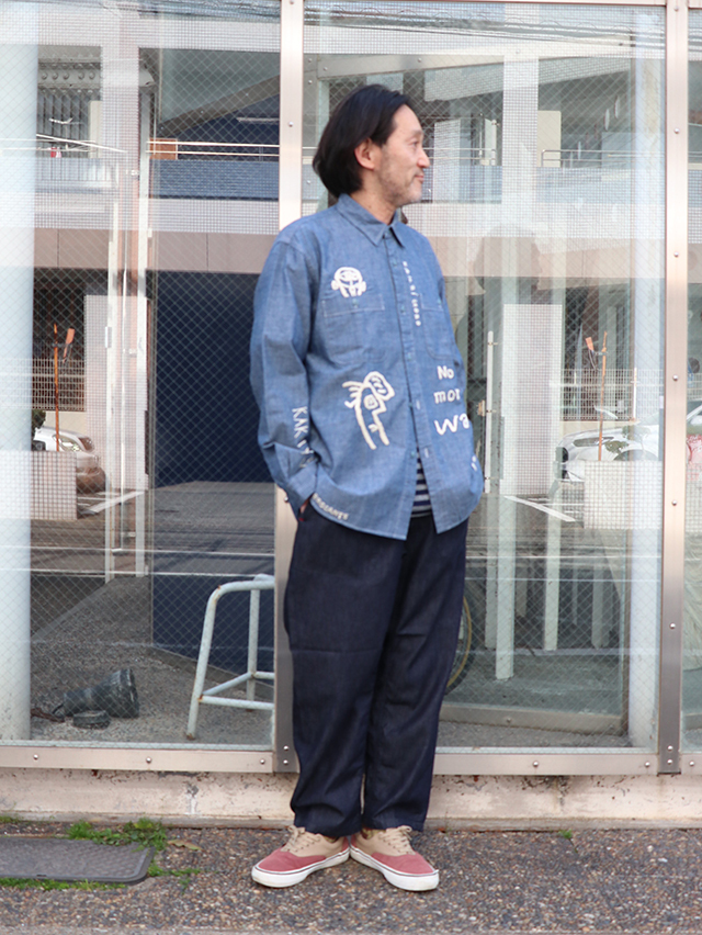 KAKEI boys 刺繍レギュラーワークシャツ TIGRE BROCANTE