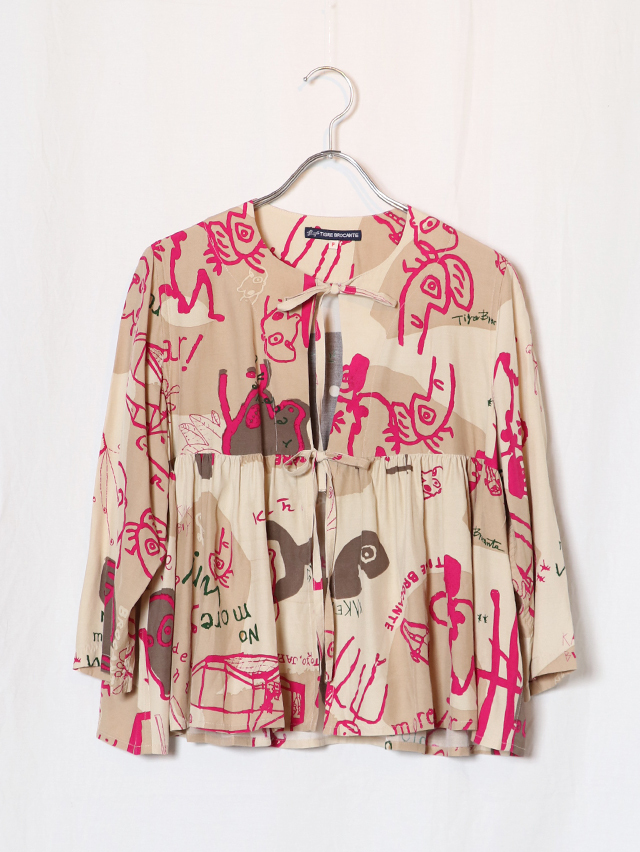 KAKEI boys レーヨンスウィッチtieカーディガン TIGRE BROCANTE
